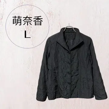 모에카 퀼팅 자켓 블랙 L 충전솜 경량 아우터 하트 무늬