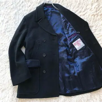 [레어 사이즈 L 해리스 트위드] 폴스미스 컬렉션 피 코트 블랙