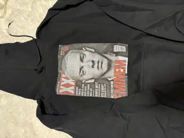 Eminem 프린트 블랙 후드 부착 후드티