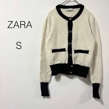 [ 자라 ] ZARA 가디건 니트 긴팔 바이컬러 오피스 S