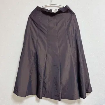 피에르 가르뎅 무릎 기장 플레어 스커트 플리츠 블랙 S 사이즈