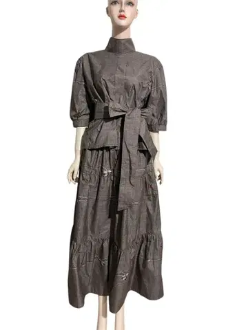 기모노 리메이크 셋업 오시마 명주 M 사이즈 1월 상순 발송