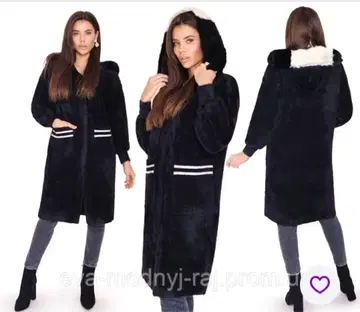 EGIFLIFOURM 후드 부착 롱 코트 블랙