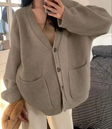 Alucedudu 베이지 가디건 M 사이즈
