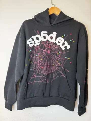 sp5der 스파이더 후드티 M 블랙 정품