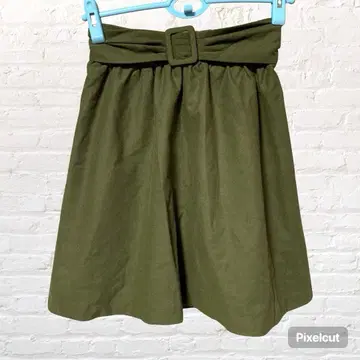 50118 마제스틱 레곤 플레어 스커트 허리밴딩 M 카키 구제 의류