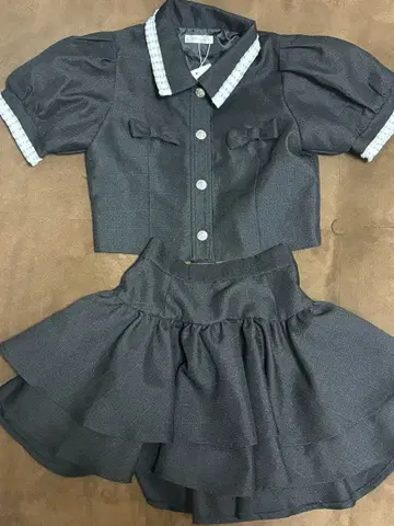 evelyn 리본 트위드 셋업 블랙