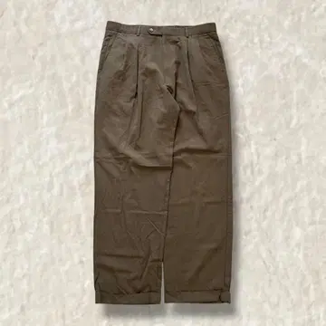 와이드 팬츠 테이퍼드 팬츠 브라운 L~XL 울 빈티지 구제 의류