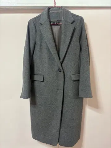 그레이 울 혼방 롱 코트