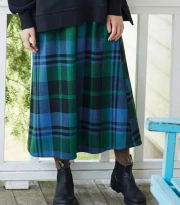 써니클라우드 담요 체크 스커트 L 펠리시모