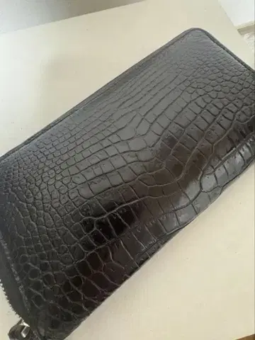블랙 크로커다일풍 장지갑