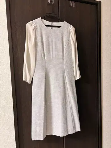 블루 A라인 원피스 7부 소매