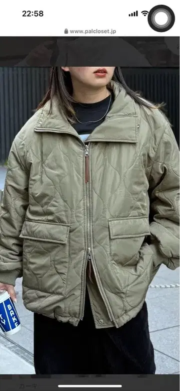 퀼팅 리버서블 자켓 올리브 브라운