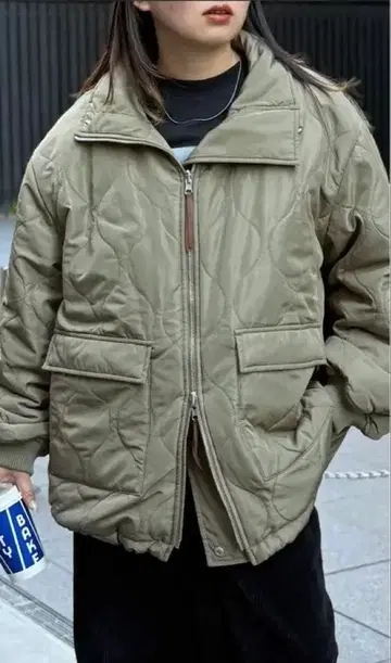 퀼팅 리버서블 자켓 올리브 브라운