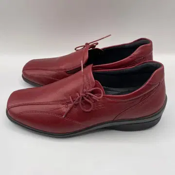 미사용 ecco 사이드 고어 슬립온 24.5cm EEE 보르도 천연 가죽