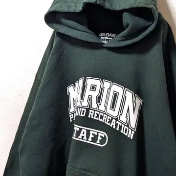 길단 마리오 파크스&레크리에이션 후드 맨투맨 그린 L 구제 의류