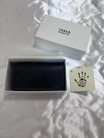 TAKEO KIKUCHI 네이비 가죽 키케이스