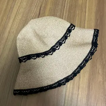 athena new york 햇 레이스 블랙 밀짚모자