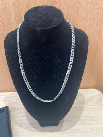 트위스트 디자인 목걸이 실버 플랫 체인 레트로 쇼와