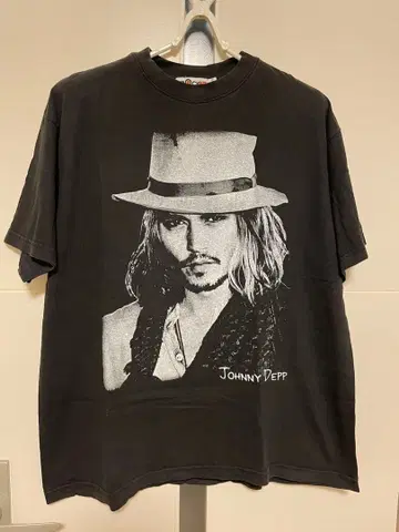 레어 조니 뎁 포토 프린트 T셔츠
