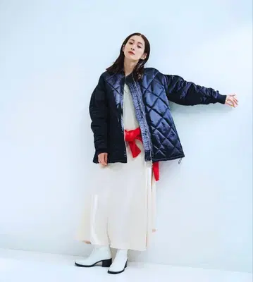 Styling/ 패딩 밀리터리 코트 블랙