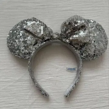 실버 스팽글 귀 모양 머리띠