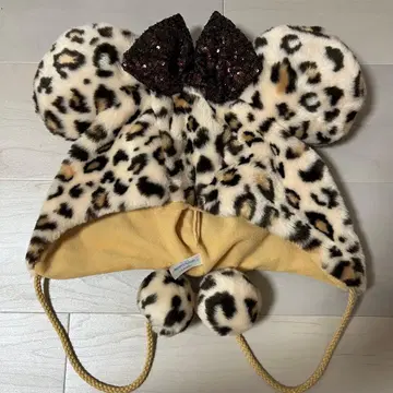 디즈니 팬캡 미니 레오파드 무늬 브라운