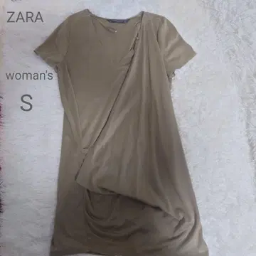 ZARA TRAFALUC 드레이프 디자인 반팔 원피스