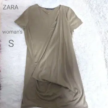 ZARA TRAFALUC 드레이프 디자인 반팔 원피스