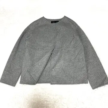 인디비 해밀턴 울 리버 노카라 숏코트 그레이