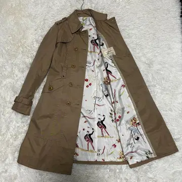 로이스크레용 앙제라 패턴 트렌치코트 벨트 포함 베이지 M 사이즈