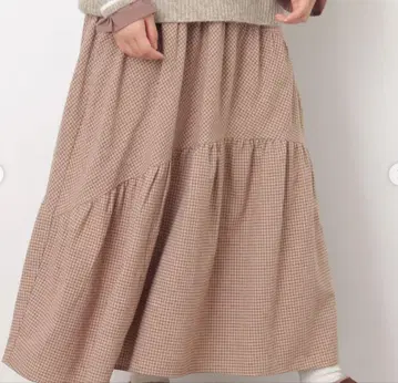 사만사 모스모스 체크 무늬 변형 캉캉 스커트 핑크