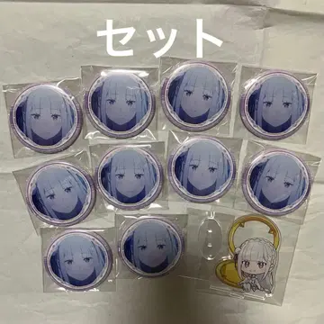 리제로 에밀리아 백면상 캔뱃지 토지코레 아크릴 스탠드 세트