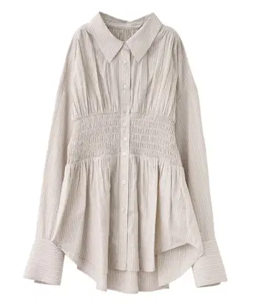 COCO DEAL 코코딜 셔링 허리 셔츠