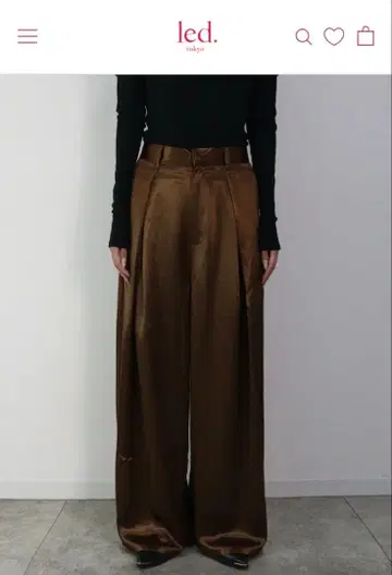 led.tokyoHEART BY LED.SATAIN TUCK PANTS