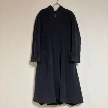 다크 네이비 플리스 롱 코트