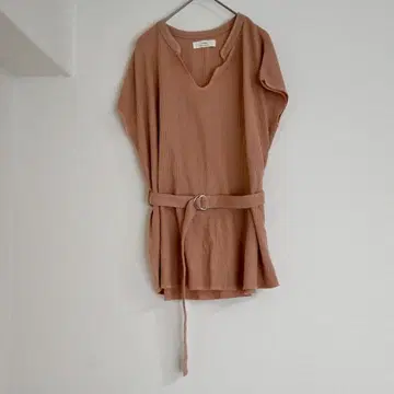 [세포] 반팔 티셔츠 튜닉 M 벨트 포함 40세 전후 와플 원단