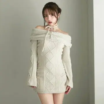 andmary Cameron cable knit mini dress