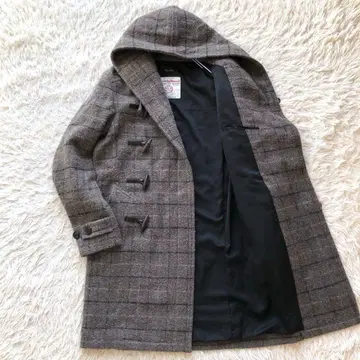 [ 새상품급 해리스 트위드 ] 투모로우랜드 더플 코트 브라운 체크