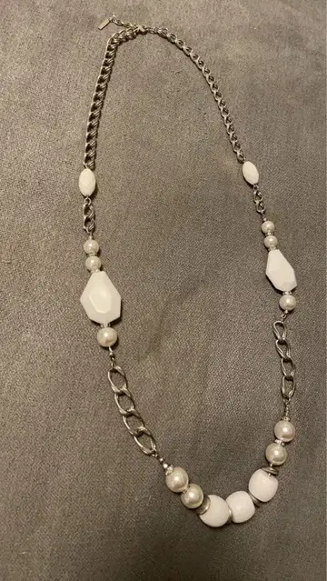 핑키&다이앤 화이트 펄 목걸이