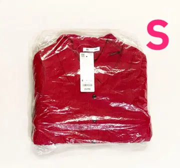 택 포함 새상품 GU 2피스 리브 니트 피케 셔츠 S 사이즈 RED 지유