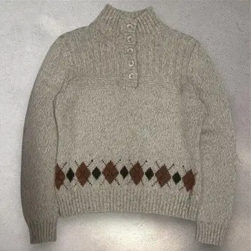 빈티지풍 아가일 니트 | 하프 버튼 훈훈한 성인 Y2K