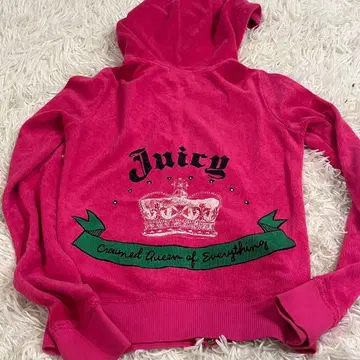 y2k juicy couture 파일 원단 로고 집업 후드티