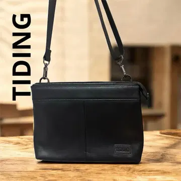 [ 컨디션 최상 ] TIDING 남성용 숄더백 블랙 가죽 느낌 사선 가케