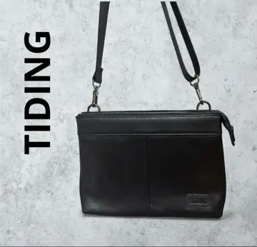 [ 컨디션 최상 ] TIDING 남성용 숄더백 블랙 가죽 느낌 사선 가케