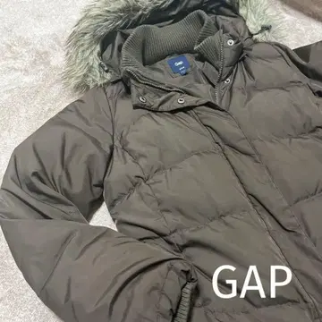 GAP 다크 브라운 후드 부착 다운 자켓