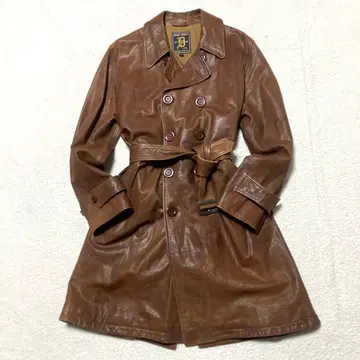 DRESS HIPPY 램 가죽 트렌치코트 브라운 M