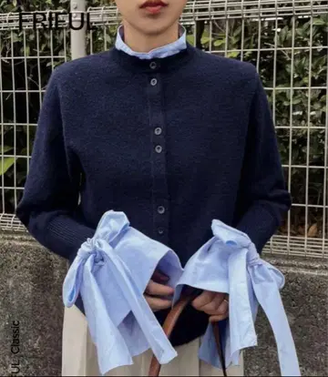 네이비 리본 포함 가디건 XL