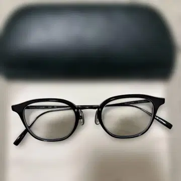 Reboot 713 블랙 오벌 안경 렌즈 포함 케이스 포함