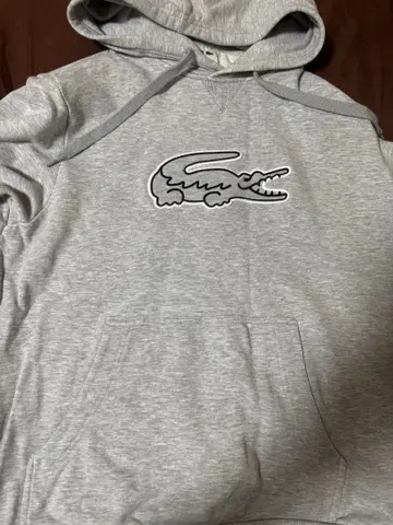 LACOSTE 그레이 후드티 M 사이즈